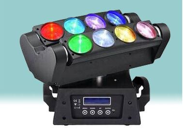 8 olhos 10w Rgbw 4 em 1 luz principal movente 14/18/42 ch Dmx 512 do diodo emissor de luz