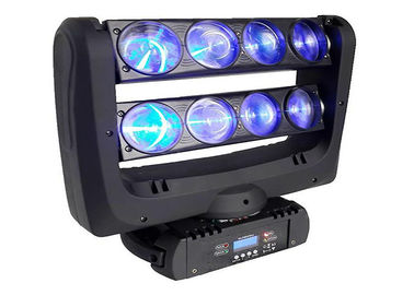 A aranha dobro da fileira conduziu RGBW claro 8pcs 10 watts de luz principal movente do diodo emissor de luz