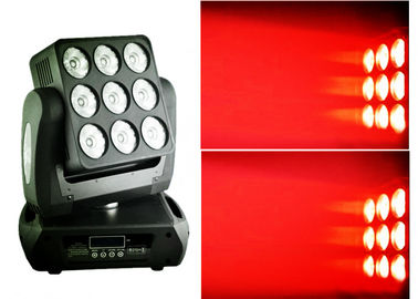 A luz movente do diodo emissor de luz da cabeça do clube noturno/conduziu a cor da matriz RGBW que mistura 9pcs * 10W