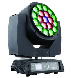 Rotação clara principal movente do diodo emissor de luz de Rgbw 19 *1 5W com grau do ângulo 4 a 60 do zumbido