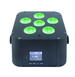 O DJ encena o uplight conduzido da bateria da luz 6x18w da paridade 6in1 do rgbwa do quadrilátero da bateria dmx sem fio uv claro para o casamento 