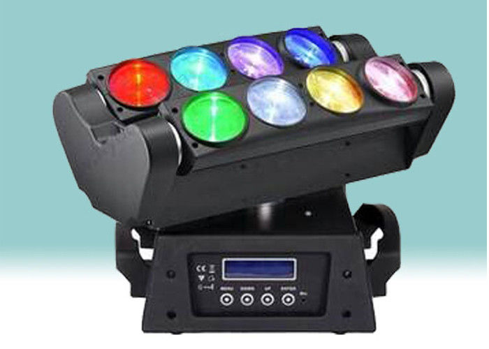 8 olhos 10w Rgbw 4 em 1 luz principal movente 14/18/42 ch Dmx 512 do diodo emissor de luz