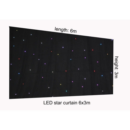 RGB cortina de pano da estrela do diodo emissor de luz de 6 x de 3m, cortinas da luz da estrela da fase do contexto para o fundo de fase
