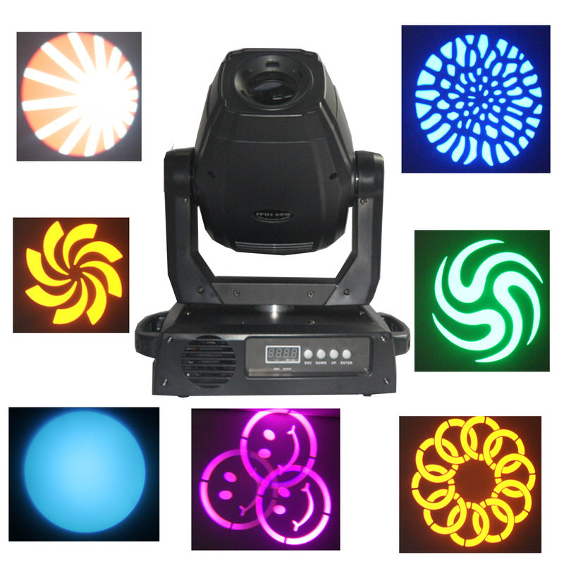 dispositivo elétrico de iluminação principal movente da fase do ponto claro do diodo emissor de luz do Gobo 60w/75w